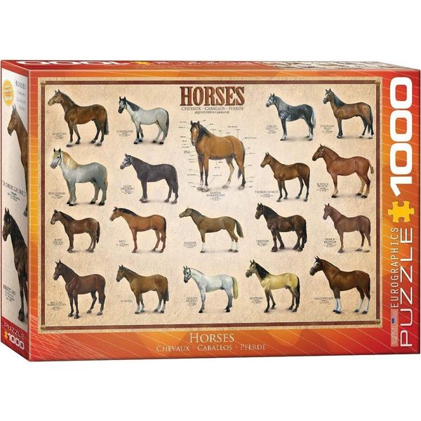 Puzzle Da 1000 Pezzi - Puzzle - Razze Equine Del Mondo + Set Di 3 Accessori Per Puzzle Deluxe-image