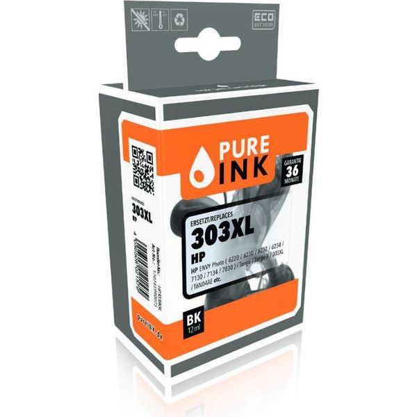 Pure Ink 170745990075 Druckerpatrone 1 StüCk(E) Kompatibel Schwarz (HP303BKXL)-image