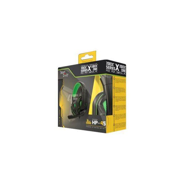 Steelplay HP45 Cuffie Ad Archetto Cablate Per Il Gioco Nero, Verde-image