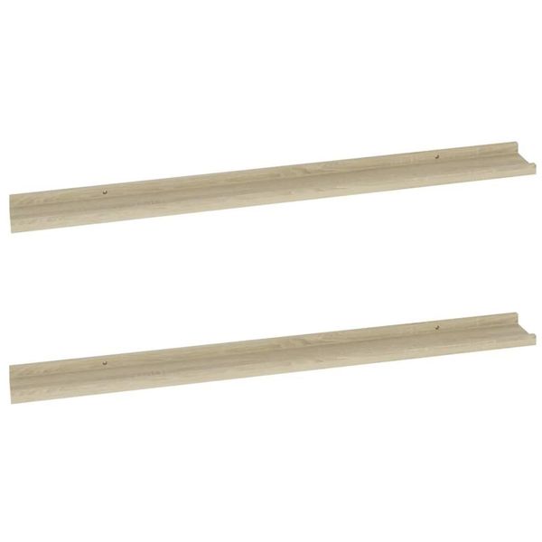 Syfax™ Mensole Da Parete 2 Pz Rovere Sonoma 100X9X3 Cm-image