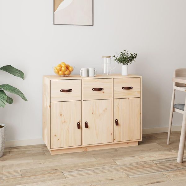 The Living Store Credenza 100X40X75 Cm Massivholz Kiefer-image