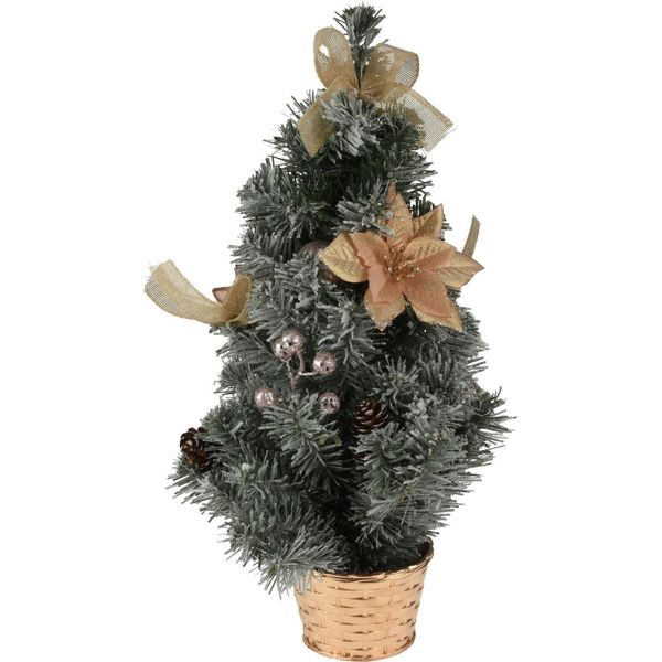 Albero Di Natale In Vaso Da Fiori 60Cm Decorato Ze/Colori Misti-image
