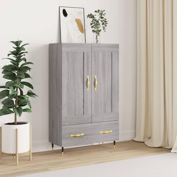 The Living Store Credenza Grey Sonoma 69,5X31X115 Cm Materiale A Base Di Legno-image