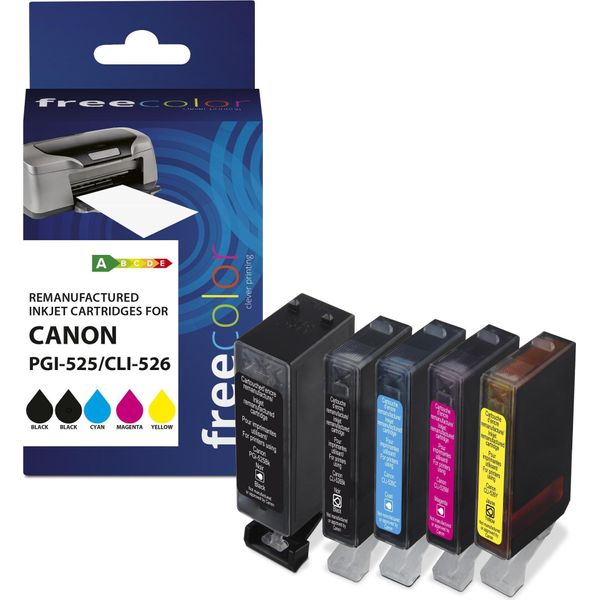 Freecolor K10269F7 Freecolor Patrone Canon PGI-525XL Black + CLI-526XL Bk/C/M/Y Remanufactured-image