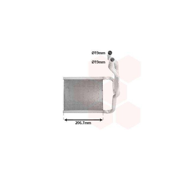 Van Wezel 82016704 Scambiatore Di Calore Radiatore Del Riscaldamento Interno Per Hyundai I20 Hatchback (Gb, Ib) I20 Active (Gb) I20 Iii (BC3, BI3) I20 Coupe Bayon (BC3)-image