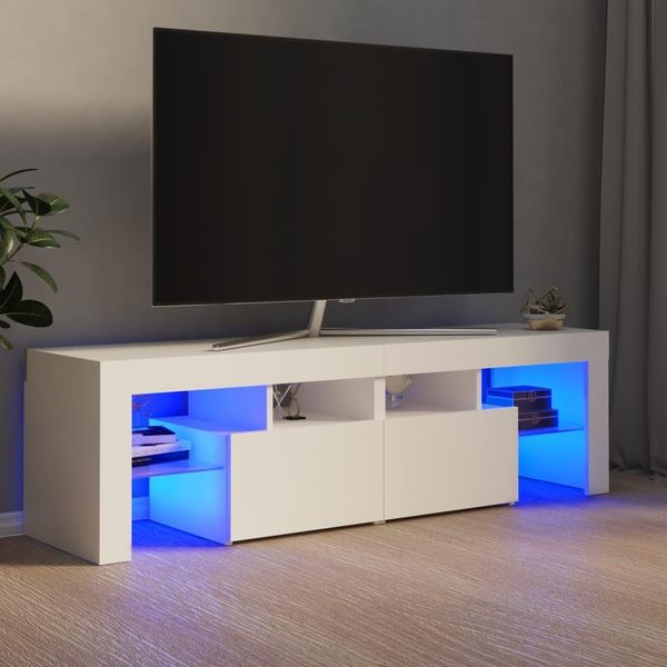 Maison Exclusive - Mobile Tv Con Illuminazione A Led Bianco 140X36,5X40 Cm-image