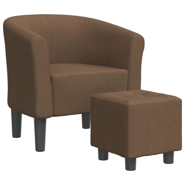 Syfax™ Poltrona Cabriolet Con Poggiapiedi Marrone In Tessuto-image