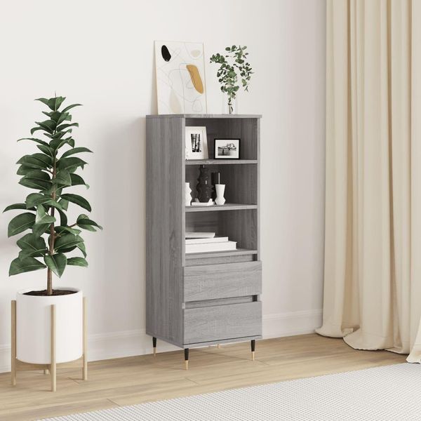 Maison Exclusive - Credenza Alta Grigio Sonoma 40X36X110 Cm Materiale Ligneo-image