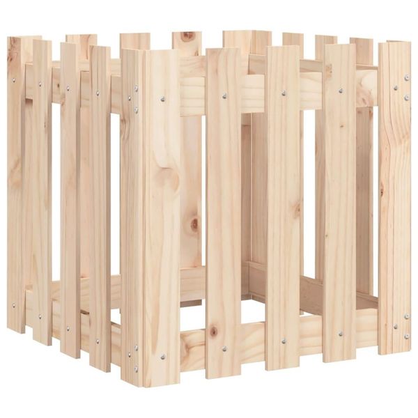 Vidaxl Fioriera A Picchetto Design 50X50X50 Cm In Legno Di Pino Massiccio-image