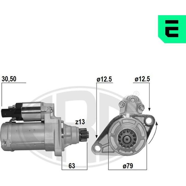 Era 221071A Motorino Di Avviamento 1,1 Kw Per Vw Golf Vii Hatchback (5G1, BQ1, BE1, BE2) 12 V-image