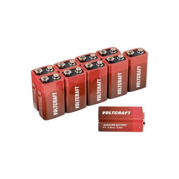Voltcraft 6LR61 Batteria A Blocco 9 V Alcalina Al Manganese 550 Mah 9 V 10 Pz-image