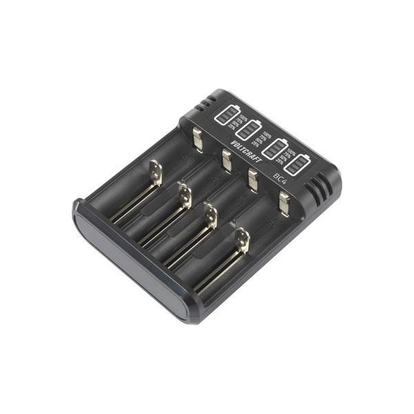 Caricabatterie Voltcraft BC4 Per Celle Rotonde Liion, Nimh Mignon (Aa), Micro (Aaa), Baby (C), Sub-C, 10440, 16340, CR-123A, 17335,-image