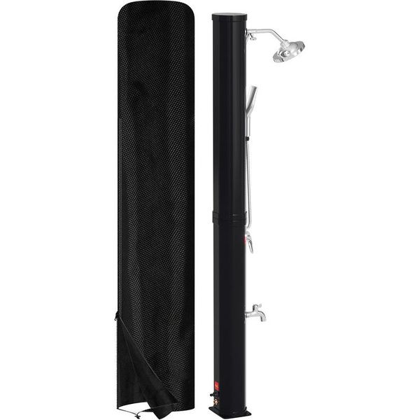 Hengda Doccia Solare Doccia Da Piscina Doccia Da Giardino 60L Argento Con Cappuccio Protettivo E Doccetta Doccia Da Campeggio Fino A 60°C Doccia A Pioggia Doccia Da Esterno Piscina Da Campeggio-image