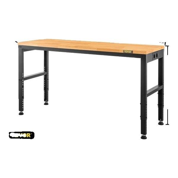 Tavolo Da Lavoro, Capacità Di Carico Di 900 Kg, Piano In Rovere, 53X18In Senza Ruote-image