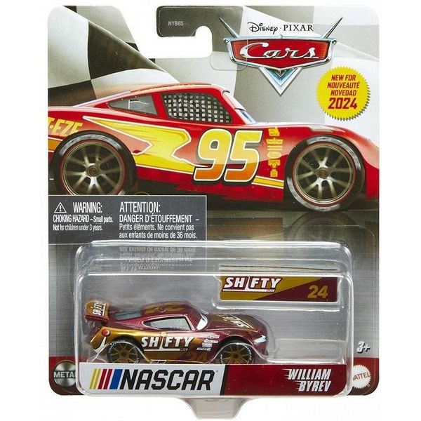 William Byrev - Auto Da Corsa - Shifty Drug 24, Auto Da Corsa Nascar, Pressofusione Disney Mattel Cars, 8 Cm-image
