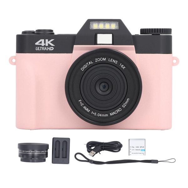 Fotocamera Digitale 4K Da 56 Mp, Schermo Ribaltabile A 180°, Autofocus, Anti-Shake, Zoom Digitale 16X Per Vlogging-image