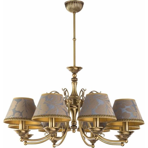 Casa Padrino Lampadario Barocco Ottone Con Patina / Grigio-Blu Ø 70 X H. 70 Cm-image