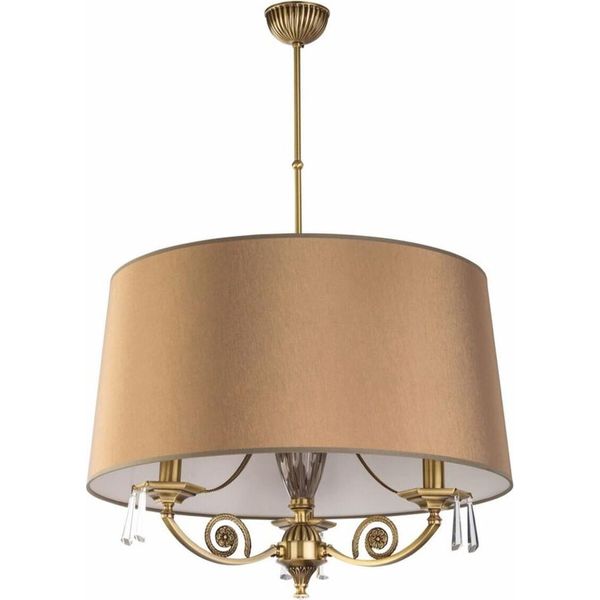 Casa Padrino Lampada A Sospensione In Cristallo Barocco Ottone Con Patina / Marrone Ø 60 Cm-image