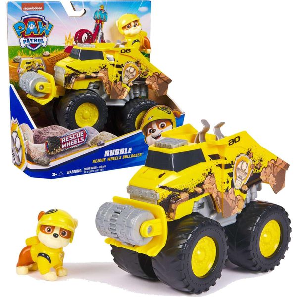 Veicolo Da Costruzione Paw Patrol Rescue Wheels Con Figura Di Rubble 6 Cm-image