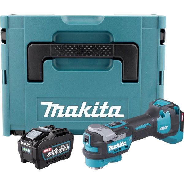 Makita Tm 001 GT101 Utensile Multifunzione A Batteria 40 V Max. Starlock Max Brushless + 1X Batteria Ricaricabile 5,0 Ah + Makpac - Senza Caricabatterie-image