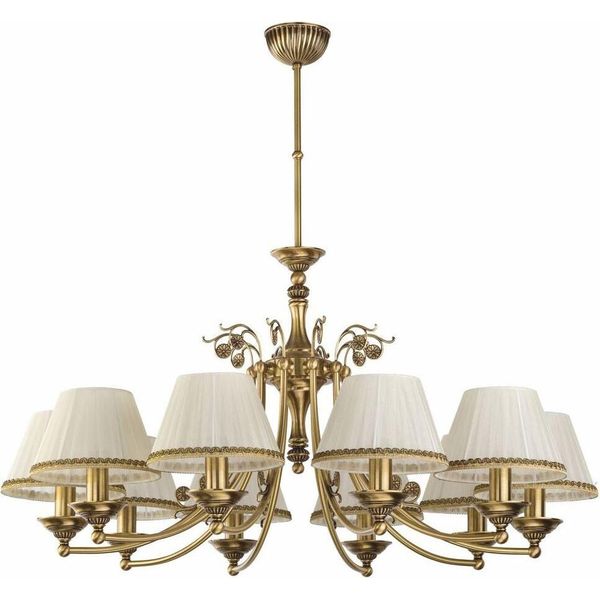 Casa Padrino Lampadario Barocco Ottone Con Patina / Crema Ø 83 X H. 70 Cm-image