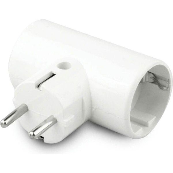 Adattatore Onlex A 2 Vie 10/ Tom Con Messa A Terra 4,8 Mm 16A Bianco Taglia Unica-image