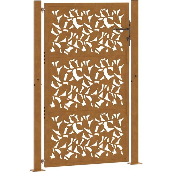 Vidaxl Cancello Da Giardino 100X150 Cm Design Ad Ante In Acciaio Resistente Alle Intemperie-image