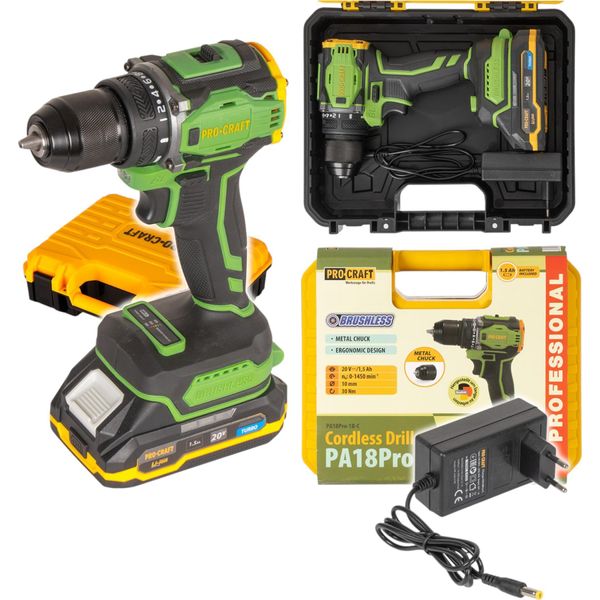 Avvitatore A Batteria Procraft Pa18Pro 20 V 30 Nm Brushless + 1X Batteria 1,5 Ah + Caricabatteria + Valigetta-image
