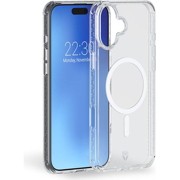 Force Case, Custodia Magsafe Per Iphone 16 Plus Rinforzata Con Sistema Tryax, Trasparente-image