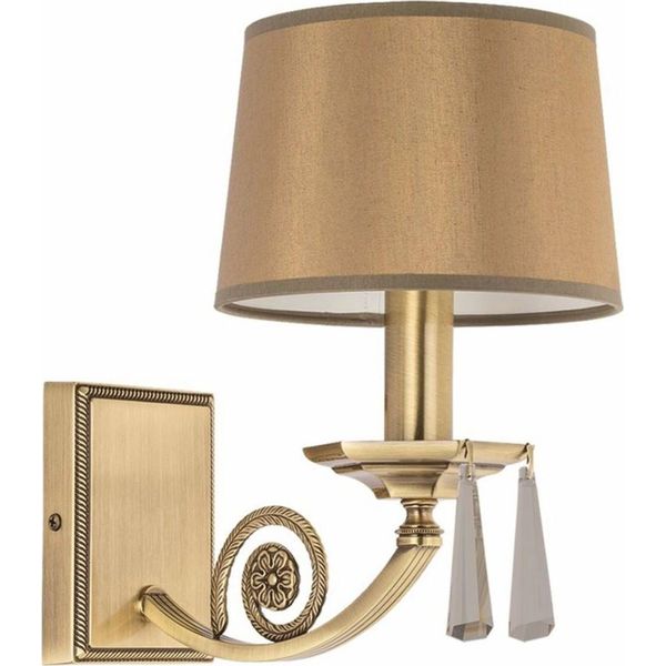 Casa Padrino Lampada Da Parete In Cristallo Barocco Ottone Con Patina / Marrone H. 28 Cm-image