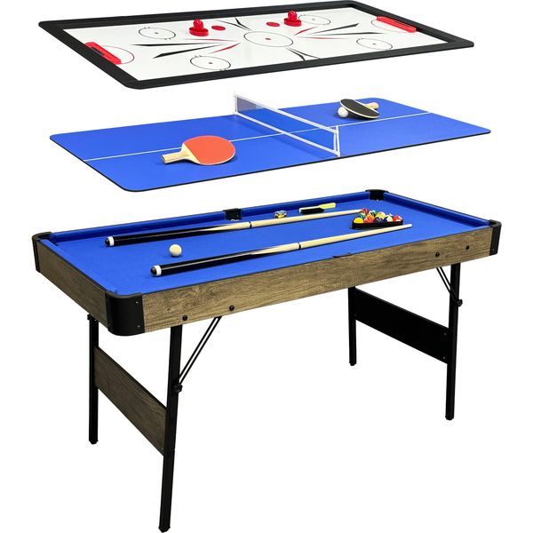 Cougar All-In-One 3-In-1 Tavolo Multigioco, Aspetto In Legno | Tavolo Multifunzione, Tavolo Da Biliardo, Air-Hockey, Ping-Pong| Multigame-image