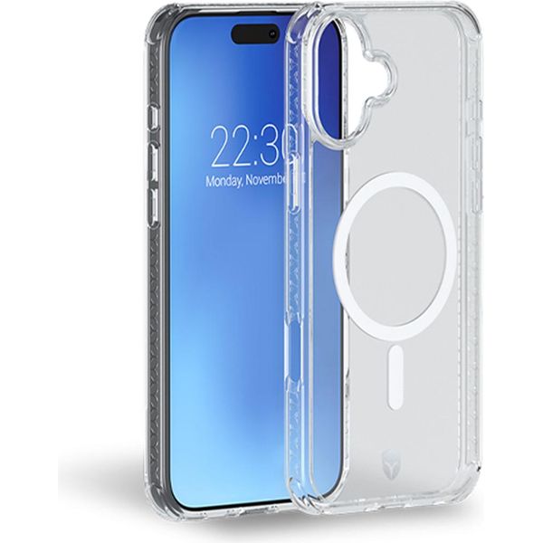 Force Case, Custodia Magsafe Per Iphone 16 Plus Rinforzata Ofg Con Sistema Tryax, Trasparente-image