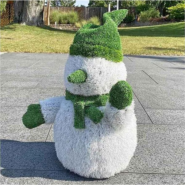 Aniplants, Figura In Erba, "Pupazzo Di Neve"", Decorazione Da Giardino, 100 Cm"-image