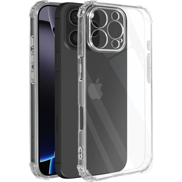 Avizar, Custodia Bumper Per Apple Iphone 16 Pro Max Con Angoli Antiurto, Trasparente-image