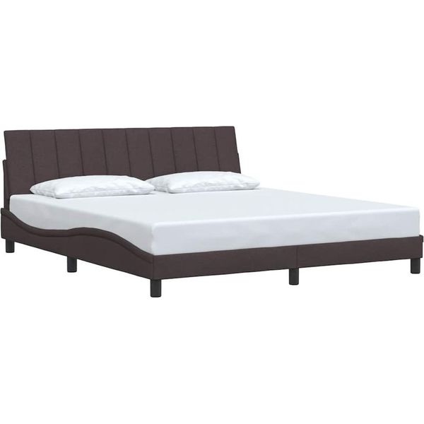 Vidaxl Struttura Letto Senza Materasso "Hanko"" Marrone Scuro 180X200 Cm In Tessuto"-image