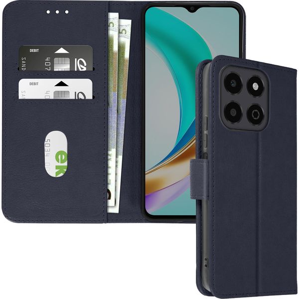 Avizar, Custodia In Ecopelle Con Funzione Di Supporto Per Honor X6B, Blu Scuro-image