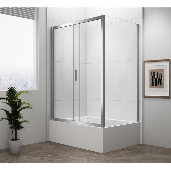 Deep Cabina Doccia Rettangolare 1100X900Mm Variante L/R, Vetro Trasparente-image