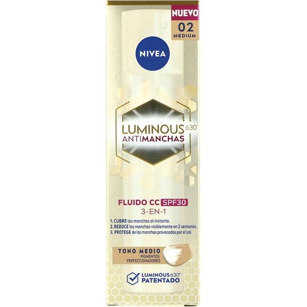 Nivea Luminous 630 Anti-Spot Fluid Cc SPF30 3-In-1 40Ml Cc Cream Con Tripla Azione Protezione Solare Colorata Per Il Viso Tinta Media-image