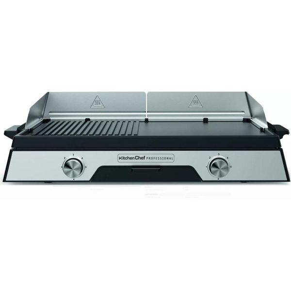 Plancha Elettrica 2200W Piastra In Acciaio Inox 52 X 31,5 Cm Kitchen Chef Planchaduo2200-image