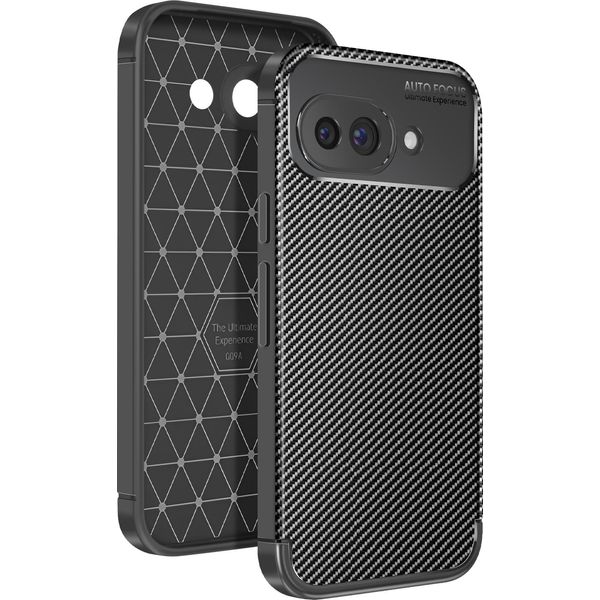 Avizar, Custodia In Silicone Per Google Pixel 9A Carbon Design, Nero-image