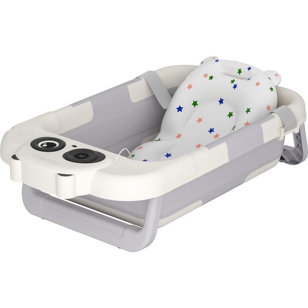 Yuenfong Vasca Da Bagno Per Bambini Vasca Da Bagno Pieghevole Per Bambini Con Cuscino Da Bagno Antiscivolo, Vasca Da Bagno Per Bambini Vasca Da Bagno Portatile Antiscivolo Per Bambini Vasca Da Bagno Pieghevole, Grigio-image