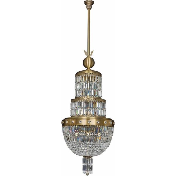 Casa Padrino Lampadario In Cristallo Barocco Ottone Con Patina Ø 60 X H. 180 Cm-image