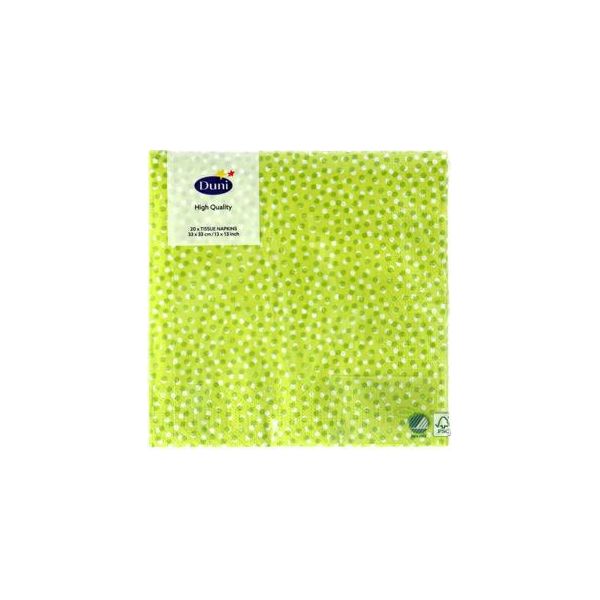 Tovaglioli Duni A Pois Kiwi 33X33 Cm | 4 Pezzi-image