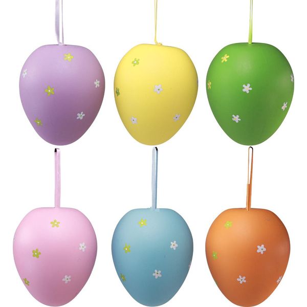 Grandi Uova Di Pasqua Colorate Uova Di Plastica 11×14,5 Cm Decorazioni 6 Pezzi-image
