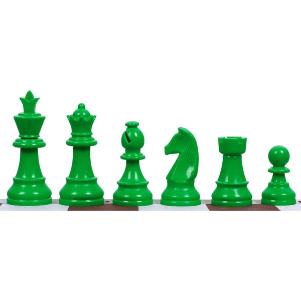 Scacchi Staunton 6, Plastica (Re 95 Mm) - Verde-image