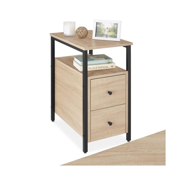 Tectake® Nachttisch, Industrial Style, 2 Ablagen Und 2 Schubladen, 30 X 49,5 X 61,5 Cm-image