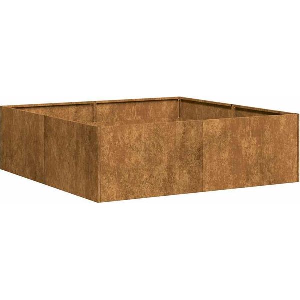 Vidaxl Fioriera Rusty 100X100X30 Cm Acciaio Resistente Alle Intemperie-image