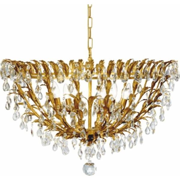 Casa Padrino Lampada A Sospensione In Cristallo Barocco Oro Ø 75 X H. 50 Cm - Italy-image