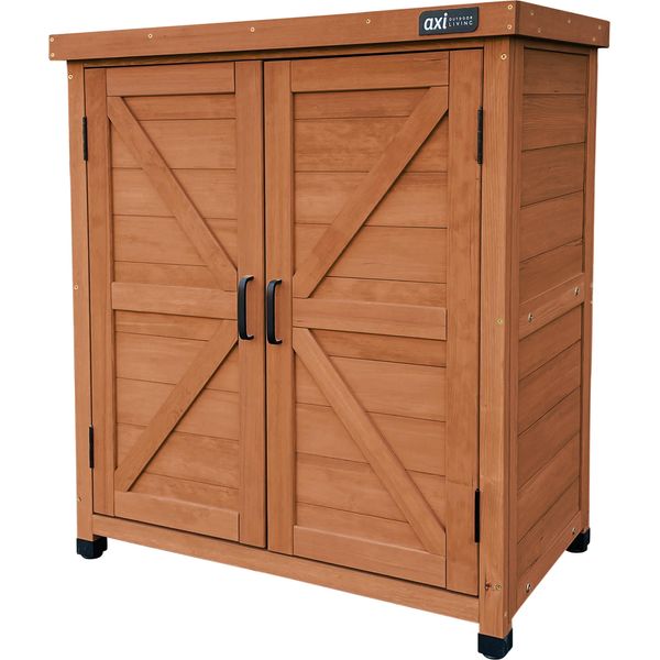 Axi Felix Armadio Da Giardino In Legno Marrone | Armadio Exteriore, Armadio Degli Attrezzi Con Ripiano | 80 X 45 X 93 Cm-image