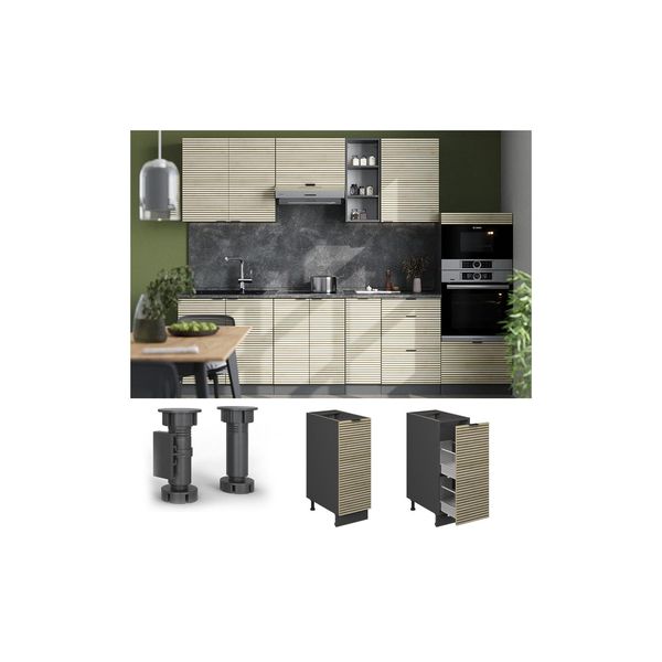 Vicco Apothekerunterschrank Fame-Line Anthrazit Eiche GefräSt 30 Cm Ohne Arbeitsplatte-image